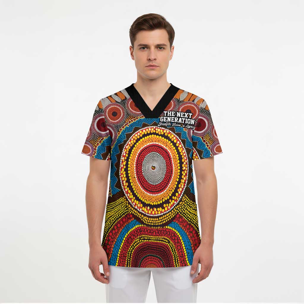 A Bright Future NAIDOC 2025 Scrub Top Aboriginal Indigenous Art - Aussie Hoodie