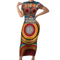 A Bright Future NAIDOC 2025 Short Sleeve Bodycon Dress Aboriginal Indigenous Art