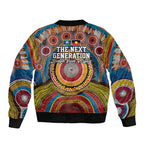 A Bright Future NAIDOC 2025 Sleeve Zip Bomber Jacket Aboriginal Indigenous Art