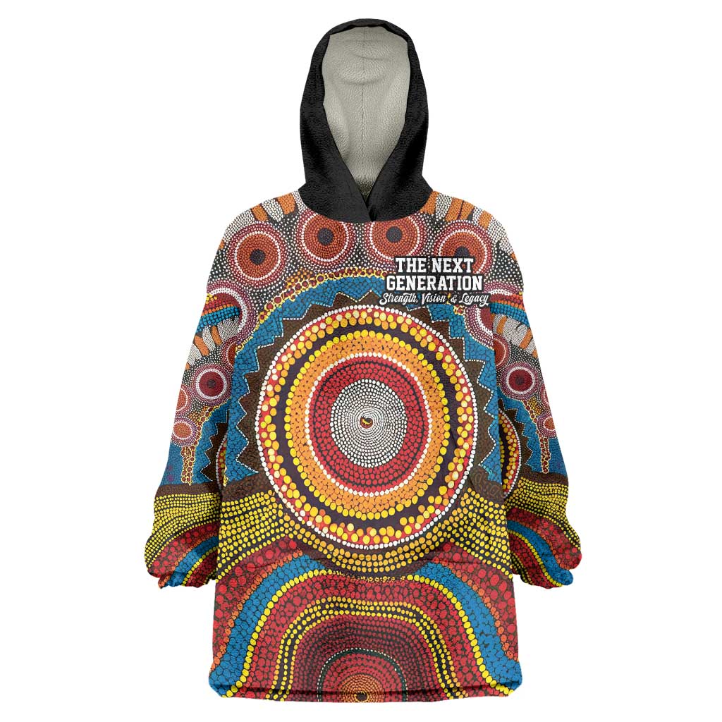 A Bright Future NAIDOC 2025 Wearable Blanket Hoodie Aboriginal Indigenous Art