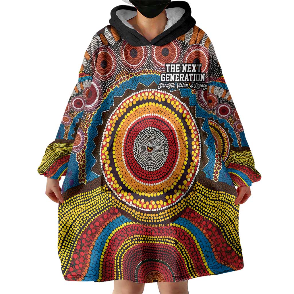 A Bright Future NAIDOC 2025 Wearable Blanket Hoodie Aboriginal Indigenous Art