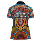 A Bright Future NAIDOC 2025 Women Polo Shirt Aboriginal Indigenous Art