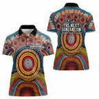 A Bright Future NAIDOC 2025 Women Polo Shirt Aboriginal Indigenous Art
