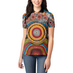 A Bright Future NAIDOC 2025 Women Polo Shirt Aboriginal Indigenous Art