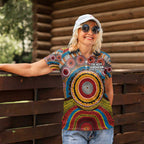 A Bright Future NAIDOC 2025 Women Polo Shirt Aboriginal Indigenous Art
