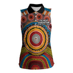 A Bright Future NAIDOC 2025 Women Sleeveless Polo Shirt Aboriginal Indigenous Art