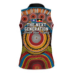 A Bright Future NAIDOC 2025 Women Sleeveless Polo Shirt Aboriginal Indigenous Art