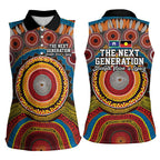A Bright Future NAIDOC 2025 Women Sleeveless Polo Shirt Aboriginal Indigenous Art