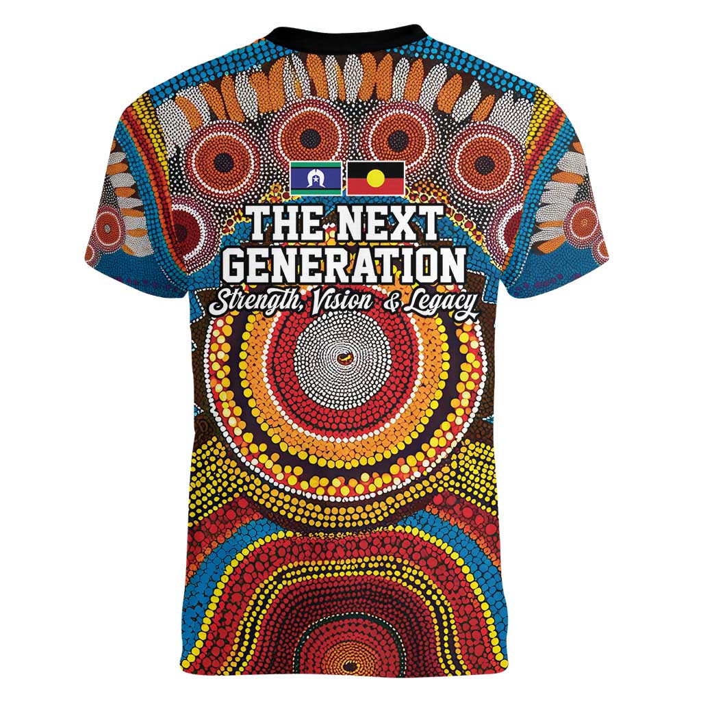 A Bright Future NAIDOC 2025 Women V-Neck T-Shirt Aboriginal Indigenous Art
