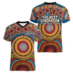 A Bright Future NAIDOC 2025 Women V-Neck T-Shirt Aboriginal Indigenous Art