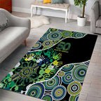 Honouring 50 Year Of NAIDOC Area Rug Honouring The Next Generation Green Aboriginal Art