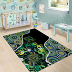 Honouring 50 Year Of NAIDOC Area Rug Honouring The Next Generation Green Aboriginal Art