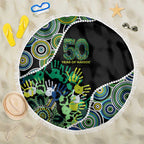 Honouring 50 Year Of NAIDOC Beach Blanket Honouring The Next Generation Green Aboriginal Art