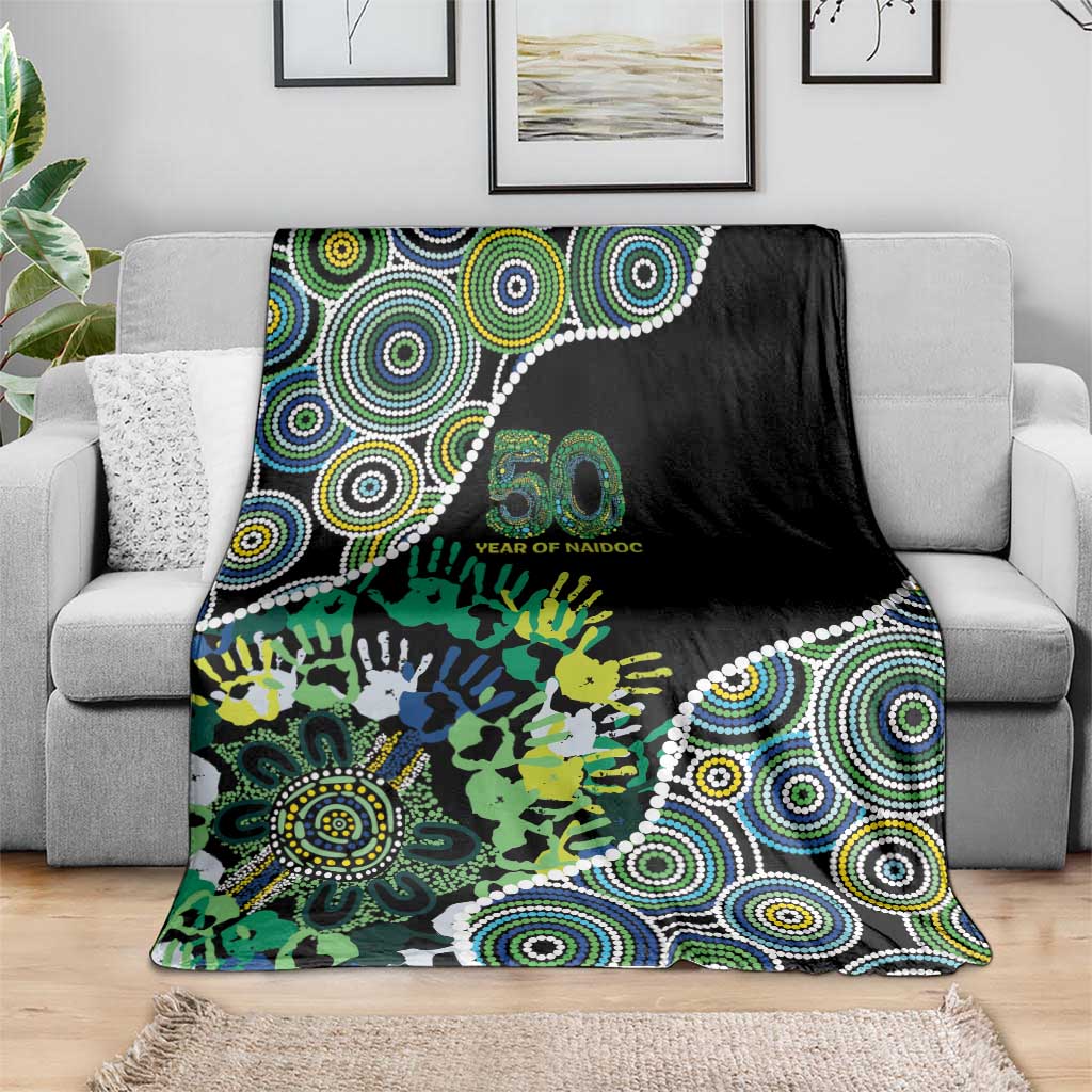 Honouring 50 Year Of NAIDOC Blanket Honouring The Next Generation Green Aboriginal Art