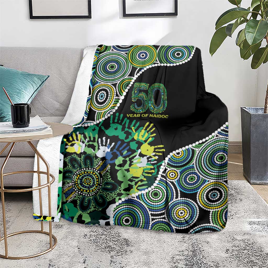 Honouring 50 Year Of NAIDOC Blanket Honouring The Next Generation Green Aboriginal Art