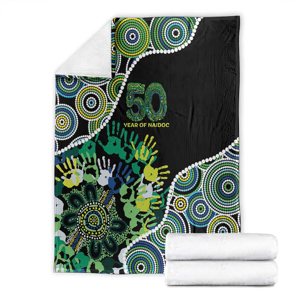 Honouring 50 Year Of NAIDOC Blanket Honouring The Next Generation Green Aboriginal Art