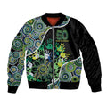 Honouring 50 Year Of NAIDOC Bomber Jacket Honouring The Next Generation Green Aboriginal Art