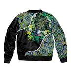 Honouring 50 Year Of NAIDOC Bomber Jacket Honouring The Next Generation Green Aboriginal Art