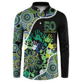 Honouring 50 Year Of NAIDOC Button Sweatshirt Honouring The Next Generation Green Aboriginal Art