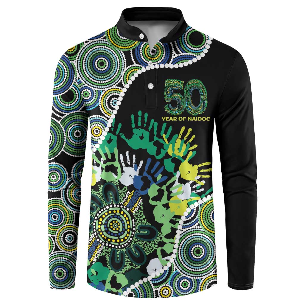 Honouring 50 Year Of NAIDOC Button Sweatshirt Honouring The Next Generation Green Aboriginal Art