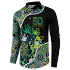 Honouring 50 Year Of NAIDOC Button Sweatshirt Honouring The Next Generation Green Aboriginal Art