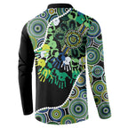 Honouring 50 Year Of NAIDOC Button Sweatshirt Honouring The Next Generation Green Aboriginal Art