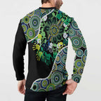 Honouring 50 Year Of NAIDOC Button Sweatshirt Honouring The Next Generation Green Aboriginal Art