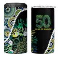 Honouring 50 Year Of NAIDOC 4 in 1 Can Cooler Tumbler Honouring The Next Generation Green Aboriginal Art