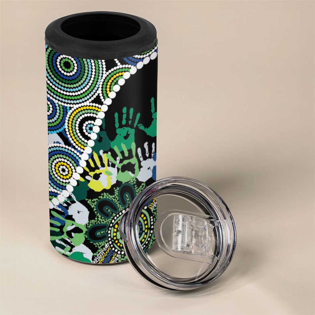 Honouring 50 Year Of NAIDOC 4 in 1 Can Cooler Tumbler Honouring The Next Generation Green Aboriginal Art
