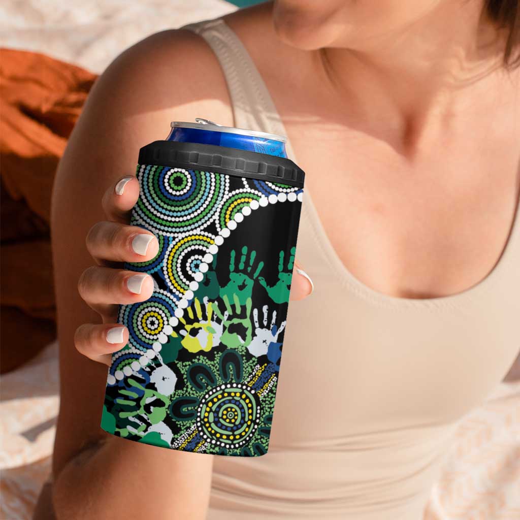 Honouring 50 Year Of NAIDOC 4 in 1 Can Cooler Tumbler Honouring The Next Generation Green Aboriginal Art