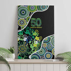 Honouring 50 Year Of NAIDOC Canvas Wall Art Honouring The Next Generation Green Aboriginal Art
