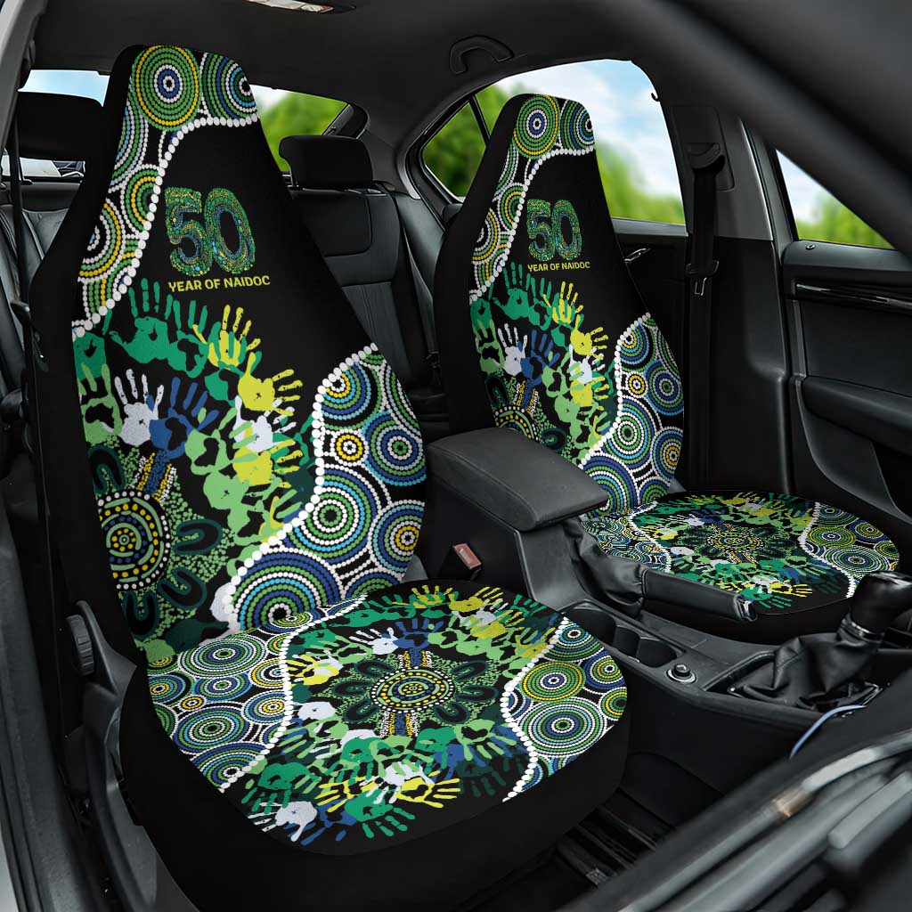 Honouring 50 Year Of NAIDOC Car Seat Cover Honouring The Next Generation Green Aboriginal Art