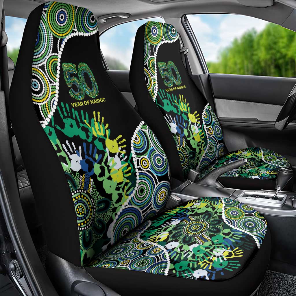 Honouring 50 Year Of NAIDOC Car Seat Cover Honouring The Next Generation Green Aboriginal Art