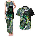 Honouring 50 Year Of NAIDOC Couples Matching Tank Maxi Dress and Hawaiian Shirt Honouring The Next Generation Green Aboriginal Art