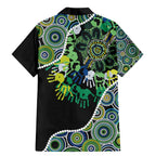 Honouring 50 Year Of NAIDOC Family Matching Mermaid Dress and Hawaiian Shirt Honouring The Next Generation Green Aboriginal Art