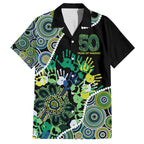 Honouring 50 Year Of NAIDOC Family Matching Puletasi and Hawaiian Shirt Honouring The Next Generation Green Aboriginal Art