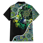 Honouring 50 Year Of NAIDOC Family Matching Tank Maxi Dress and Hawaiian Shirt Honouring The Next Generation Green Aboriginal Art