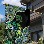 Honouring 50 Year Of NAIDOC Garden Flag Honouring The Next Generation Green Aboriginal Art