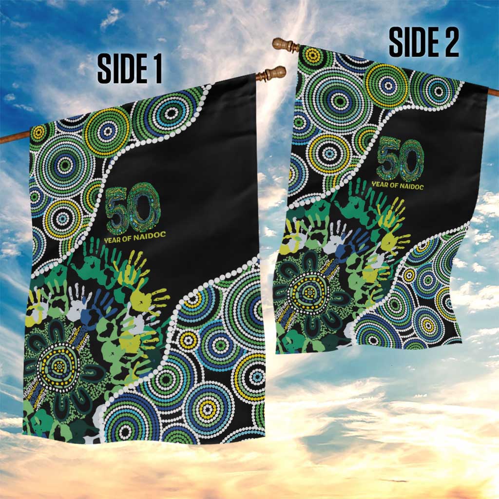 Honouring 50 Year Of NAIDOC Garden Flag Honouring The Next Generation Green Aboriginal Art