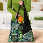 Honouring 50 Year Of NAIDOC Grocery Bag Honouring The Next Generation Green Aboriginal Art