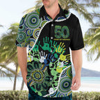 Honouring 50 Year Of NAIDOC Hawaiian Shirt Honouring The Next Generation Green Aboriginal Art