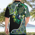 Honouring 50 Year Of NAIDOC Hawaiian Shirt Honouring The Next Generation Green Aboriginal Art