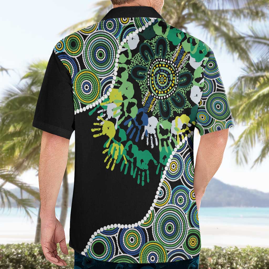 Honouring 50 Year Of NAIDOC Hawaiian Shirt Honouring The Next Generation Green Aboriginal Art