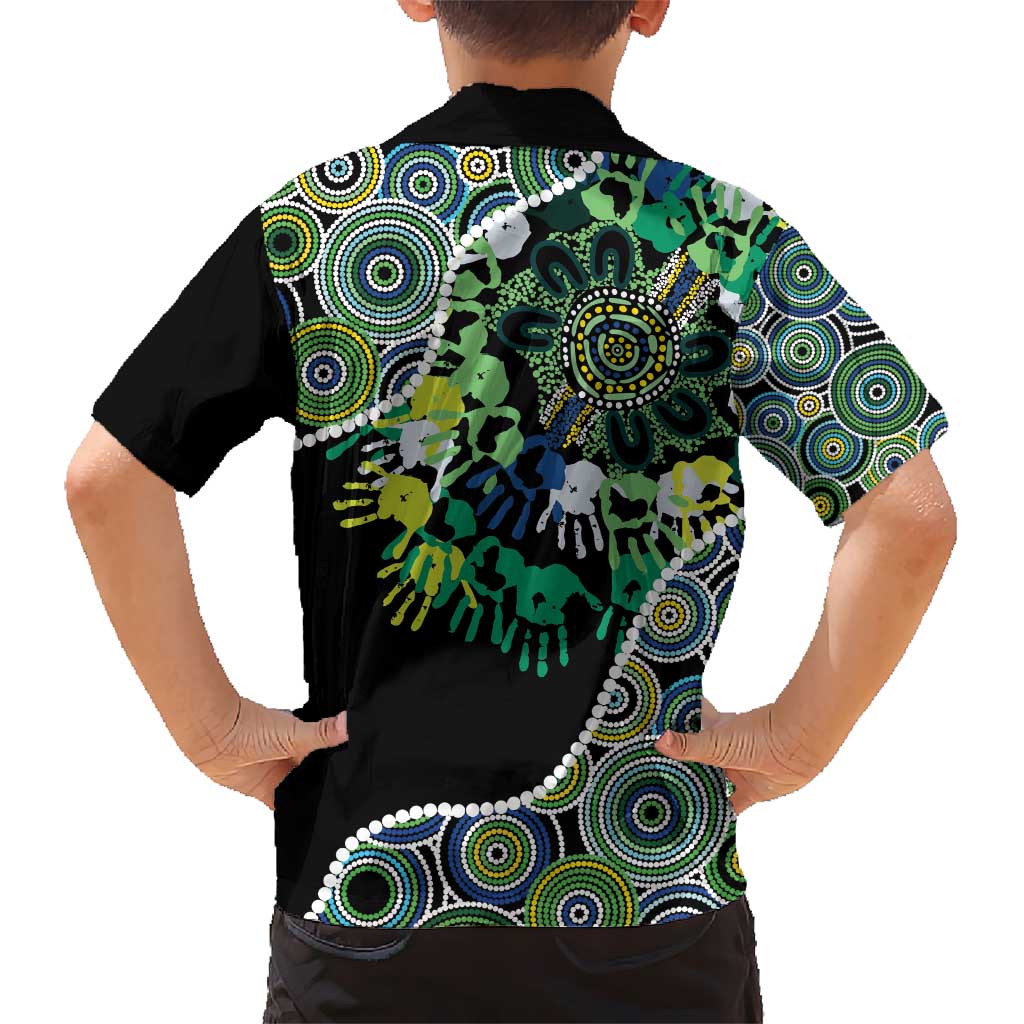 Honouring 50 Year Of NAIDOC Hawaiian Shirt Honouring The Next Generation Green Aboriginal Art