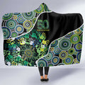 Honouring 50 Year Of NAIDOC Hooded Blanket Honouring The Next Generation Green Aboriginal Art