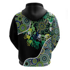 Honouring 50 Year Of NAIDOC Hoodie Honouring The Next Generation Green Aboriginal Art