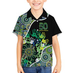 Honouring 50 Year Of NAIDOC Kid Hawaiian Shirt Honouring The Next Generation Green Aboriginal Art