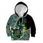 Honouring 50 Year Of NAIDOC Kid Hoodie Honouring The Next Generation Green Aboriginal Art
