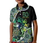 Honouring 50 Year Of NAIDOC Kid Polo Shirt Honouring The Next Generation Green Aboriginal Art