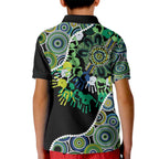 Honouring 50 Year Of NAIDOC Kid Polo Shirt Honouring The Next Generation Green Aboriginal Art
